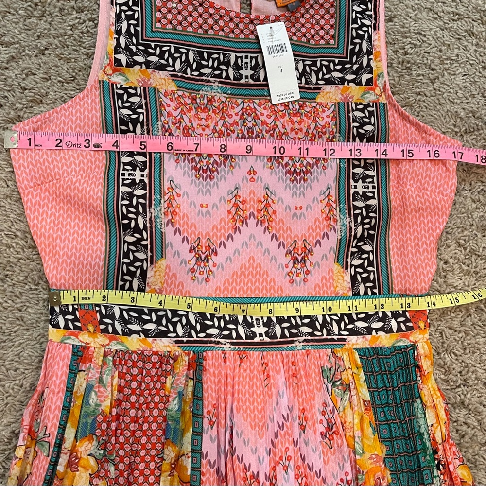 Anthropologie Bhanuni By Jyoti Maxi Dress Dreamy Pink & Green NWT Women’s Size 4 - Picture 11 of 15